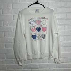 Vintage 1990 Delta Fifty Fifty Made in USA Country at Heart Sweatshirt sz Large
